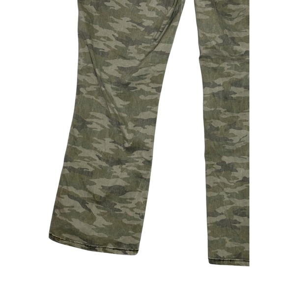 Anthropologie Womens Camo Cropped Flare Pants 32 Utility Pockets Green - Picture 11 of 13